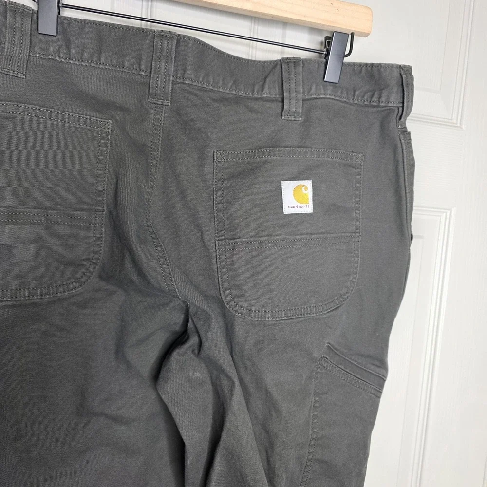 Carhartt Rugged Flex Relaxed Fit Canvas Work Pants Gray Men's 38x32 BN2291